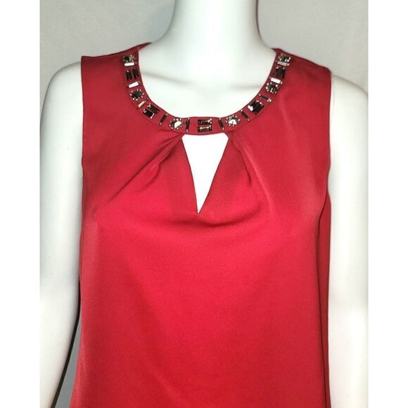 Worthington Sleeveless Jeweled Neck Blouse - Size M - Picture 5 of 9